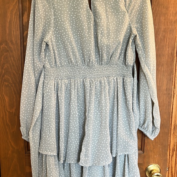 Joyana women’s size medium gray/blue and white dress - Picture 6 of 8